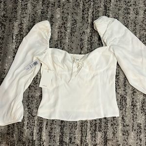 NWT - Aritzia White Wilfred Novella Blouse, Size M